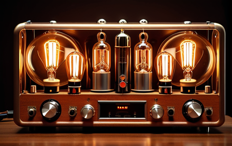 ** "Vintage vacuum tube amplifier glowing warmly, close-up on the tubes, showcasing warm light and intricate details, reflecting the Class A sound aesthetic."
**