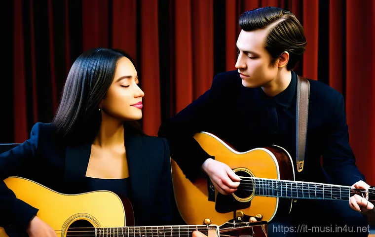 기타 듀오 곡 추천 - **Prompt 1: "Reinterpreting Classics with Harmonic Elegance"**
    A high-resolution, realistic phot...