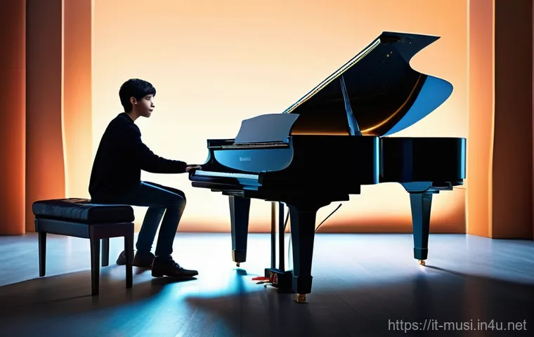 디지털 피아노 추천 - A close-up of a young woman's hands, with well-manicured but natural nails, gracefully pressing the ...