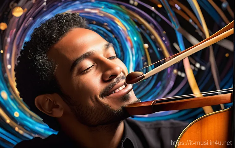 기타 고급 연주 테크닉 - **Polyrhythms: The Dance of Time and Music**
    A dynamic, medium shot of a non-binary musician, ar...