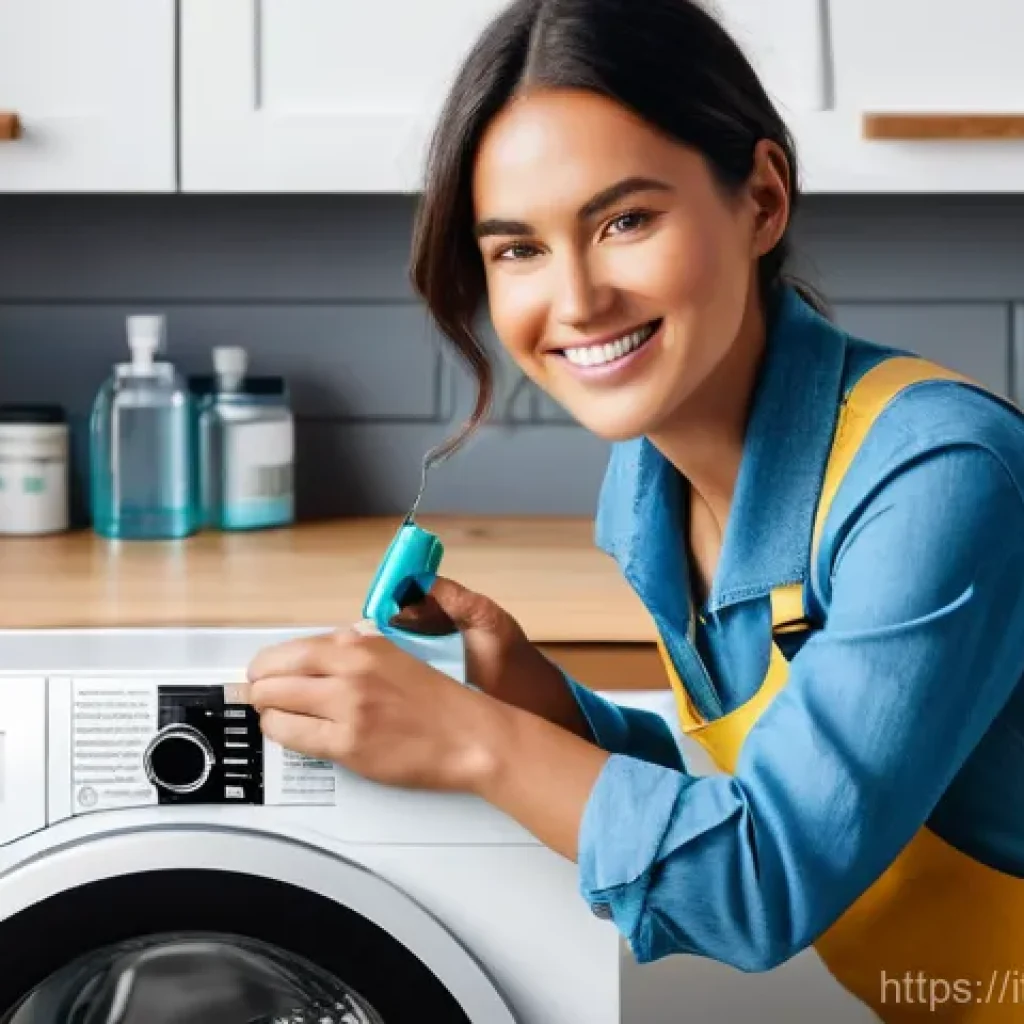 기타 리페어 서비스 추천 - **Consumer Empowerment in a Modern Home Repair Scene**
    A wide shot capturing a cheerful, focused...