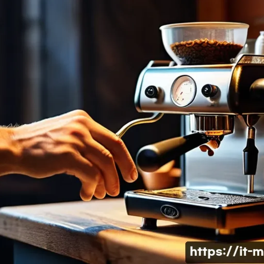 기타 구매 가이드 - **Vintage Italian Coffee Ritual with a Manual Lever Machine**
    A close-up, warm-toned photograph ...